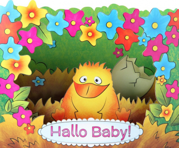 0412 3D Grußkarte "Hallo Baby"