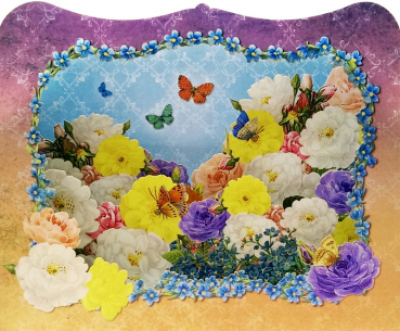 0711 3D Grußkarte "Blumen"