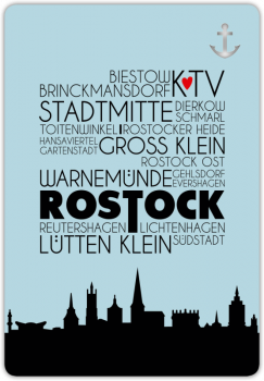 29022 Postkarte unser Finne Rostock Silhouette