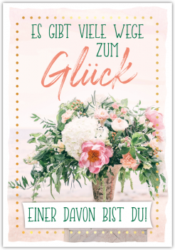 29832 Postkarte Happy Words "Es gibt viele Wege zum Glück"