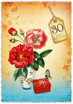 30033067 Grußkarte Romantique Blume "30"