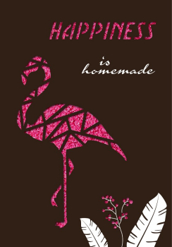 31004 Grußkarte paper deluxe "Happiness is…" Flamingo