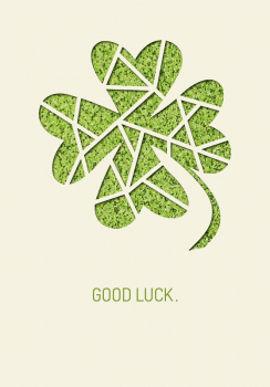 31018 Grußkarte paper deluxe "Good Luck." - Kleeblatt