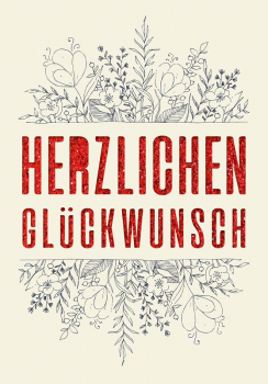 31035 Grußkarte paper deluxe Herzlichen Glückwunsch - Blumen