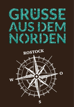 31039 Grußkarte paper deluxe Rostock "Grüße aus dem Norden"