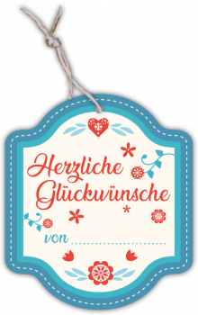 Geschenkanhänger „Herzliche Glückwünsche“