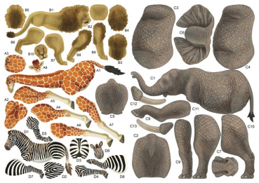 3D Bastelset "Afrikanische Tiere"