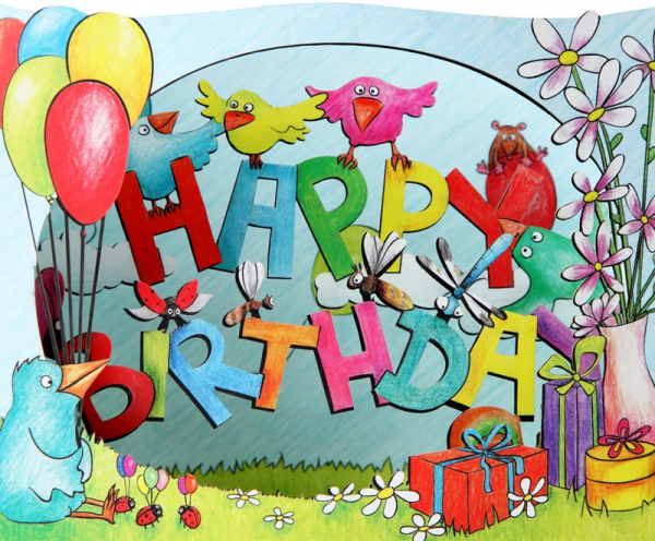 0408 3D Grußkarte "Happy Birthday"