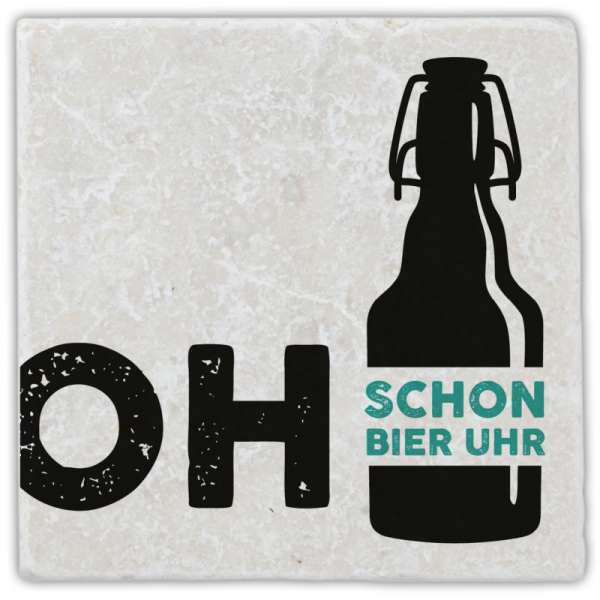 1038 Marmorfliese "Oh schon Bier Uhr"