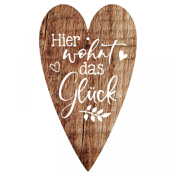 1150 Dekoschild "Hier wohnt das Glück"