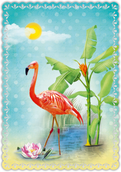 30033057 Grußkarte Romantique Flamingo