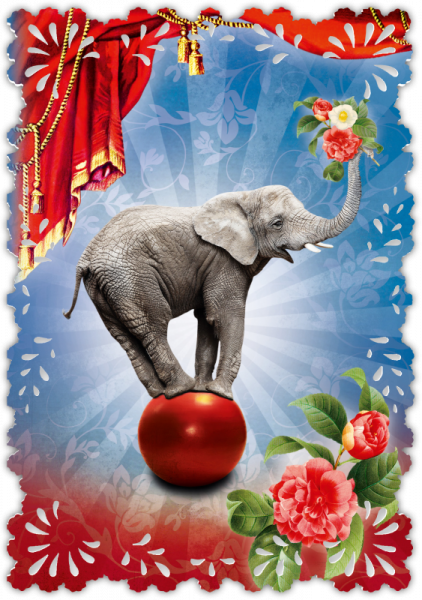 30033061 Grußkarte Romantique Elefant