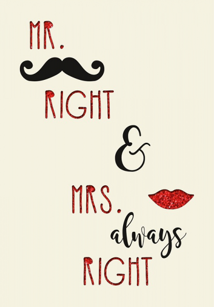 31012 Grußkarte paper deluxe "Mr right & mrs always right"