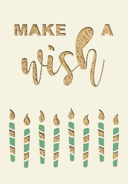 31014 Grußkarte paper deluxe "Make a wish" - Kerzen