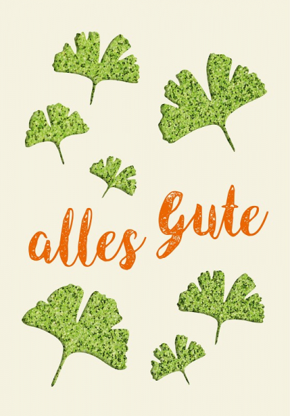 31033 Grußkarte paper deluxe Alles Gute - Ginkgo